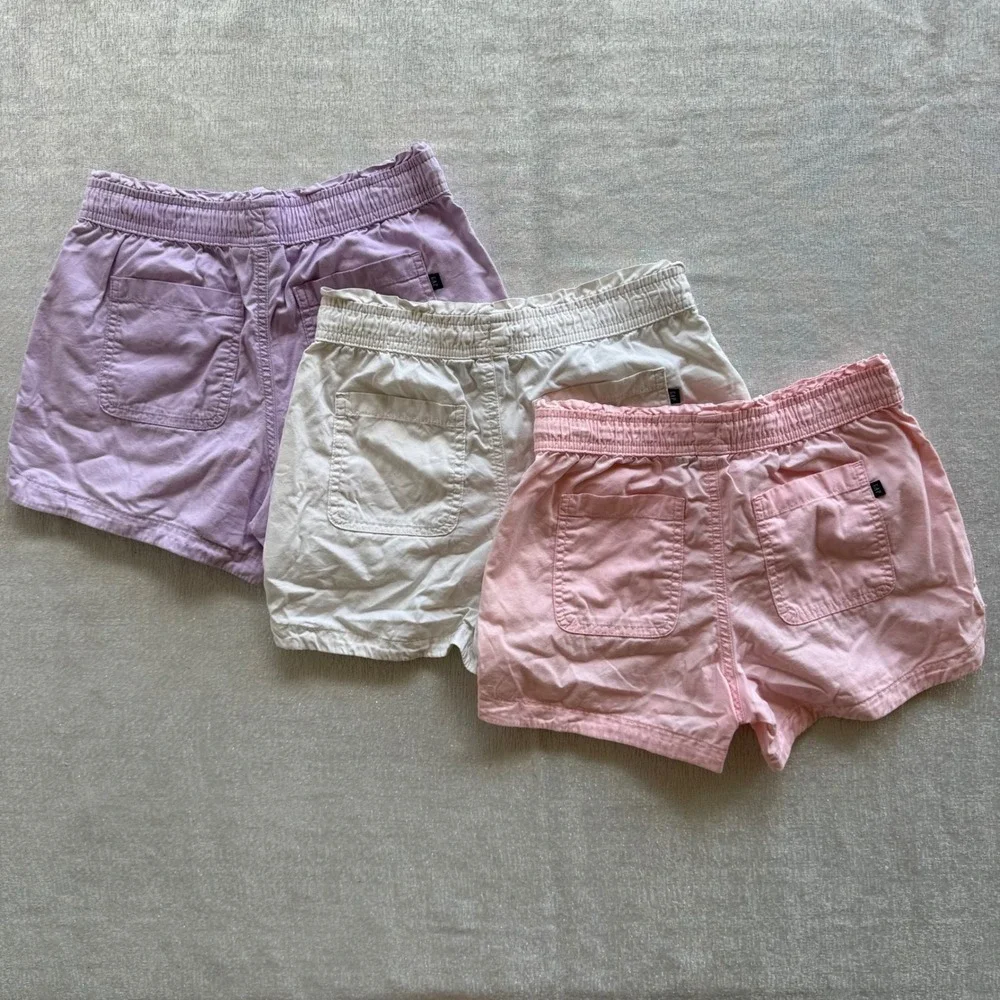 3pc Gap Kids Girls Size L 10 12 Cotton Paperbag Waist Shorts Bundle Pastel